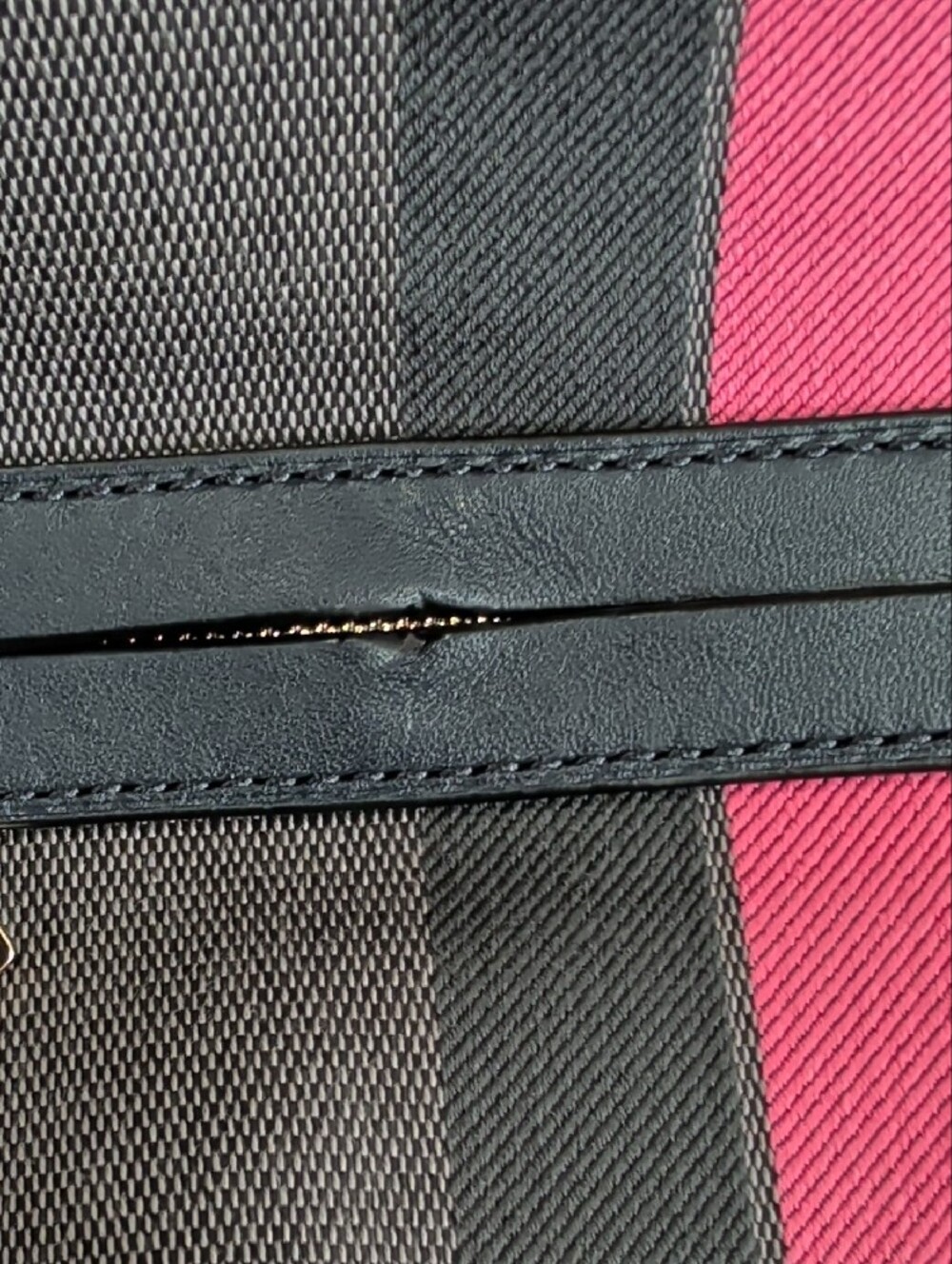 Coach Hobo Shoulder Bag with Pink Center Stripe - Picture 9 of 12